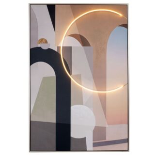 Πίνακας Κύκλος With LED Light Με Ασημί Κορνίζα Σε Τυπωμένο Καμβά 80×120εκ Πίνακας Κύκλος With LED Light Με Ασημί Κορνίζα Σε Τυπωμένο Καμβά 80×120εκ