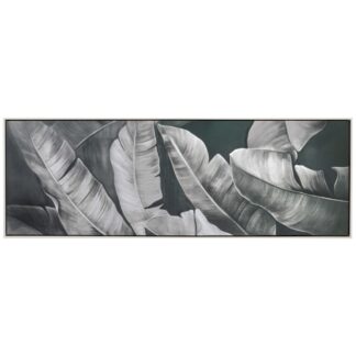Banana Leaves Πίνακας Με Λευκή Κορνίζα Σε Τυπωμένο Καμβά 40×120εκ Banana Leaves Πίνακας Με Λευκή Κορνίζα Σε Τυπωμένο Καμβά 40×120εκ