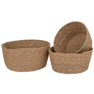 Σετ 3 Πανέρια Φυσικό Wicker Φ35×17 D30×15 ×26×13εκ Σετ 3 Πανέρια Φυσικό Wicker Φ35×17 D30×15 ×26×13εκ