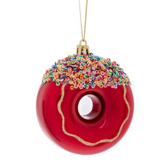 Κόκκινο Πλαστικό Κρεμαστό Στολίδι Donut 8εκ Κόκκινο Πλαστικό Κρεμαστό Στολίδι Donut 8εκ