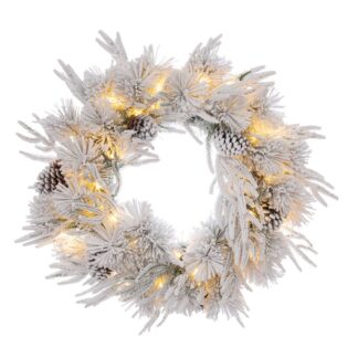 Χιονισμένο Στεφάνι Pre-Lit Wonderland 60εκ Με 50 LED Λευκά Ζεστά Λαμπάκια Σταθερά Χιονισμένο Στεφάνι Pre-Lit Wonderland 60εκ Με 50 LED Λευκά Ζεστά Λαμπάκια Σταθερά