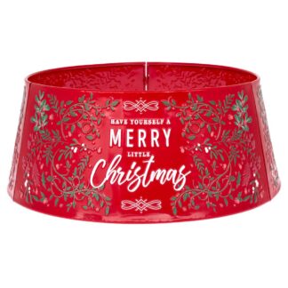Κόκκινη Μεταλλική Ποδιά Δέντρου Merry Christmas Φ65×25,5εκ Κόκκινη Μεταλλική Ποδιά Δέντρου Merry Christmas Φ65×25,5εκ
