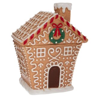 Καφέ Κεραμική Μπισκοτιέρα Σπίτι Gingerbgead 16×10×20εκ Καφέ Κεραμική Μπισκοτιέρα Σπίτι Gingerbgead 16×10×20εκ