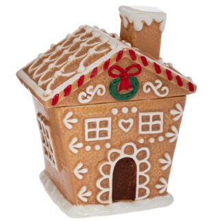 Καφέ Κεραμική Μπισκοτιέρα Σπίτι Gingerbread 11×8×15εκ Καφέ Κεραμική Μπισκοτιέρα Σπίτι Gingerbread 11×8×15εκ
