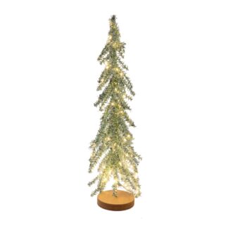 Glitter Λαδί Φωτιζόμενο Δέντρο Με 50 LED Σε Glitter Ασημί Ξύλινη Βάση Φ10×40εκ (Μπαταρία) Glitter Λαδί Φωτιζόμενο Δέντρο Με 50 LED Σε Glitter Ασημί Ξύλινη Βάση Φ10×40εκ (Μπαταρία)
