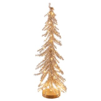 Glitter Σαμπανί Φωτιζόμενο Δέντρο Με 80 LED Σε Glitter Χρυσή Ξύλινη Βάση Φ11×50εκ (Μπαταρία) Glitter Σαμπανί Φωτιζόμενο Δέντρο Με 80 LED Σε Glitter Χρυσή Ξύλινη Βάση Φ11×50εκ (Μπαταρία)