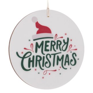 Ξύλινο Κρεμαστό Στολίδι Merry Christmas Φ15εκ Ξύλινο Κρεμαστό Στολίδι Merry Christmas Φ15εκ