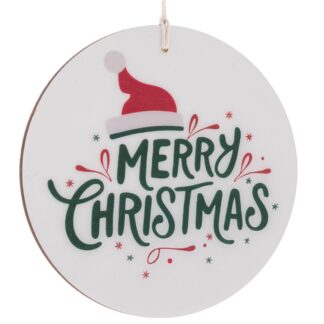 Ξύλινο Κρεμαστό Στολίδι Merry Christmas Φ20εκ Ξύλινο Κρεμαστό Στολίδι Merry Christmas Φ20εκ