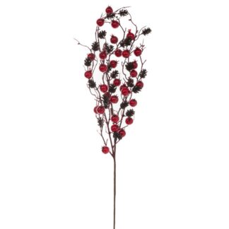 Κλαδί Με Kokkina Και Μπορντώ Berries Και Κουκουνάρια 85 εκ Κλαδί Με Kokkina Και Μπορντώ Berries Και Κουκουνάρια 85 εκ