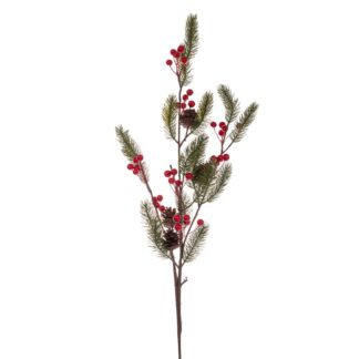 Κλαδί Έλατο 108εκ Με Kokkina Berries Και Κουκουνάρια Κλαδί Έλατο 108εκ Με Kokkina Berries Και Κουκουνάρια