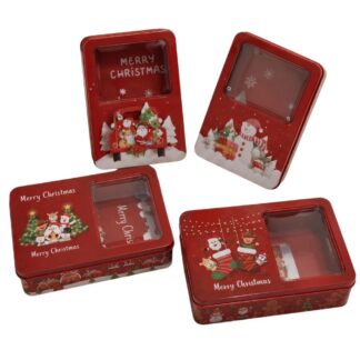 Κόκκινο Μεταλλικό Κουτί Με Διάφανο Καπάκι Mery Christmas 15×11×4εκ Κόκκινο Μεταλλικό Κουτί Με Διάφανο Καπάκι Mery Christmas 15×11×4εκ