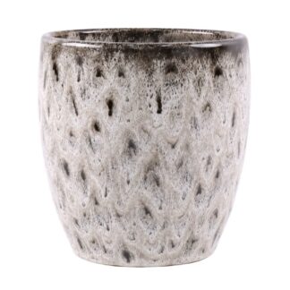Μπεζ Κεραμικό Κασπώ Με Εφέ Drip Glaze Φ15,5×15,5εκ (2 τμχ)
