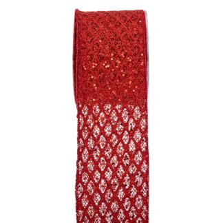 Κορδέλα Sparkly Grid 10cm×9m Κόκκινο Κορδέλα Sparkly Grid 10cm×9m Κόκκινο