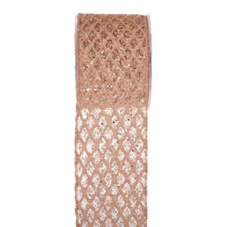 Κορδέλα Sparkly Grid 10cm×9m Nude Κορδέλα Sparkly Grid 10cm×9m Nude