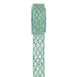 Κορδέλα Sparkly Grid 5,2cm×9m Παστέλ Πράσινο Κορδέλα Sparkly Grid 5,2cm×9m Παστέλ Πράσινο