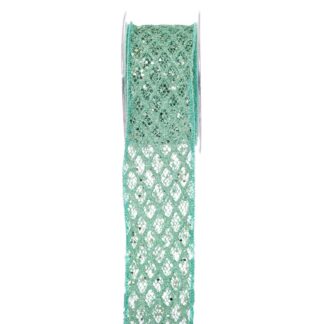 Κορδέλα Sparkly Grid 6,7cm×9m Παστέλ Πράσινο Κορδέλα Sparkly Grid 6,7cm×9m Παστέλ Πράσινο