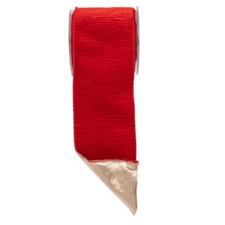 Κορδέλα Βελούδινη Αφή 10cm×4,5m Κόκκινη