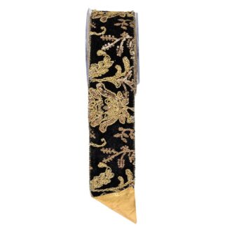 Κορδέλα Embroidery Foil Loneta 6.7cm×4.5m Μαύρο- Χρυσό