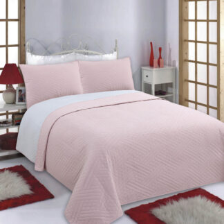Κουβερλί σετ (220cm x 240cm + 2 x 50cm x 70cm) Diamond pink/grey Κουβερλί σετ (220cm x 240cm + 2 x 50cm x 70cm) Diamond pink/grey