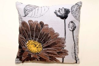 Μαξιλαροθήκη (45cm x 45cm) Flower Brown Μαξιλαροθήκη (45cm x 45cm) Flower Brown