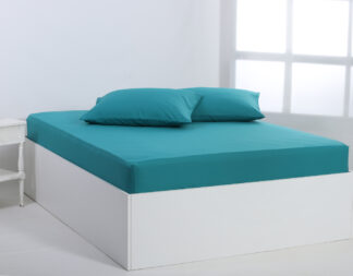 Βαμβακερό σεντόνι essentials (165cm x 200cm + 35cm) teal blue Βαμβακερό σεντόνι essentials (165cm x 200cm + 35cm) teal blue