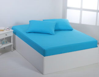 Βαμβακερό σεντόνι essentials (125cm x 200cm + 35cm) river blue Βαμβακερό σεντόνι essentials (125cm x 200cm + 35cm) river blue