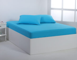 Βαμβακερό σεντόνι essentials (105cm x 200cm + 35cm) river blue Βαμβακερό σεντόνι essentials (105cm x 200cm + 35cm) river blue