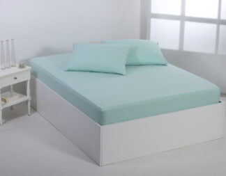 Βαμβακερό σεντόνι essentials (105cm x 200cm + 35cm) misty jade Βαμβακερό σεντόνι essentials (105cm x 200cm + 35cm) misty jade