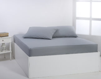 Βαμβακερό σεντόνι essentials (125cm x 200cm + 35cm) quarry Βαμβακερό σεντόνι essentials (125cm x 200cm + 35cm) quarry