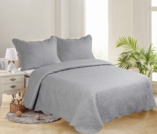 Μονό κουβερλί Solid (160cm x 220cm + 1 x 50cm x 70cm) Light Grey/ Dark Grey