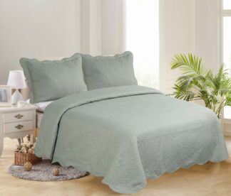 Μονό κουβερλί Solid (160cm x 220cm + 1 x 50cm x 70cm) Mint/Cream