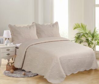 Μονό κουβερλί Solid (160cm x 220cm + 1 x 50cm x 70cm) camel/camel