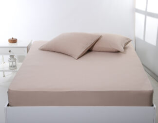 Σεντόνι με λάστιχο jersey (160cm x 200cm + 35cm) dark beige