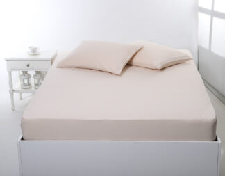 Σεντόνι με λάστιχο jersey (100cm x 200cm + 35cm) light beige