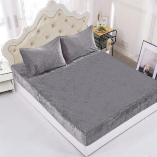 Fleece σεντόνι με λάστιχο και μαξιλαροθήκες (160cm x 200cm + 35cm) light grey Fleece σεντόνι με λάστιχο και μαξιλαροθήκες (160cm x 200cm + 35cm) light grey