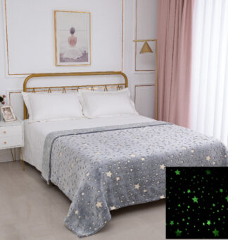 Παιδική φωσφοριζέ κουβέρτα star (170cm x 220cm) γκρί Παιδική φωσφοριζέ κουβέρτα star (170cm x 220cm) γκρί