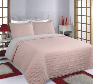 Κουβερλί σετ (170cm x 220cm + 1 x 50cm x 70cm) Ruby pink/grey Κουβερλί σετ (170cm x 220cm + 1 x 50cm x 70cm) Ruby pink/grey