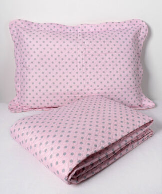 Κουβερλί σετ(220cm x 240cm + 2 x 50cm x 70cm dot pink Κουβερλί σετ(220cm x 240cm + 2 x 50cm x 70cm dot pink