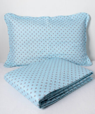 Κουβερλί σετ(160cm x 220cm + 1 x 50cm x 70cm) dot siel Κουβερλί σετ(160cm x 220cm + 1 x 50cm x 70cm) dot siel