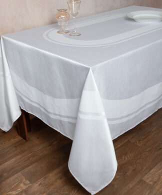 Ζακάρ τραπεζομάντηλο 423 (180cm x 220cm) λευκό Ζακάρ τραπεζομάντηλο 423 (180cm x 220cm) λευκό