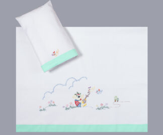 Bebe σεντόνι (85cm x 135cm + 26cm x 40cm) πράσινο Bebe σεντόνι (85cm x 135cm + 26cm x 40cm) πράσινο