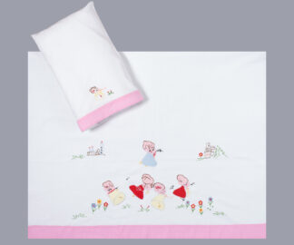 Bebe σεντόνι (85cm x 135cm + 26cm x 40cm) ροζ Bebe σεντόνι (85cm x 135cm + 26cm x 40cm) ροζ