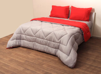 Πάπλωμα Δίχρωμο Μονό 160x240 Microfiber Γκρι/Κόκκινο Πάπλωμα Δίχρωμο Μονό 160x240 Microfiber Γκρι/Κόκκινο