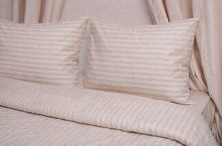 Σεντόνι Υπέρδιπλο 235x270 Polycotton Σατέν ριγέ 850 Μπεζ