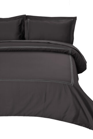Σετ Παπλωματοθήκη Υπέρδιπλή 220x240 Satin Embroidered Classico 4-Anthracite Σετ Παπλωματοθήκη Υπέρδιπλή 220x240 Satin Embroidered Classico 4-Anthracite