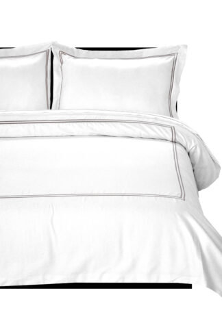 Σετ Παπλωματοθήκη Υπέρδιπλή 220x240 Satin Embroidered Classico 5-White Σετ Παπλωματοθήκη Υπέρδιπλή 220x240 Satin Embroidered Classico 5-White