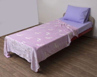 Κουβέρτα Φωσφοριζέ Flannel Fleece Μονή 150×200 Ροζαλία