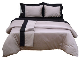 Σετ Σεντόνια Με Φάσα & Φυτίλι Υπέρδιπλα 240x270 Luxury Bicolour Grey/Black Σετ Σεντόνια Με Φάσα & Φυτίλι Υπέρδιπλα 240x270 Luxury Bicolour Grey/Black