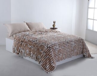 Flannel Κουβέρτα 2502 (160cm x 220cm) Μπεζ