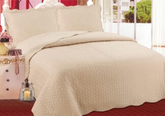 Κουβερλί σετ (220cm x 240cm + 2 x 50cm x 70cm) φύλλο light brown Κουβερλί σετ (220cm x 240cm + 2 x 50cm x 70cm) φύλλο light brown